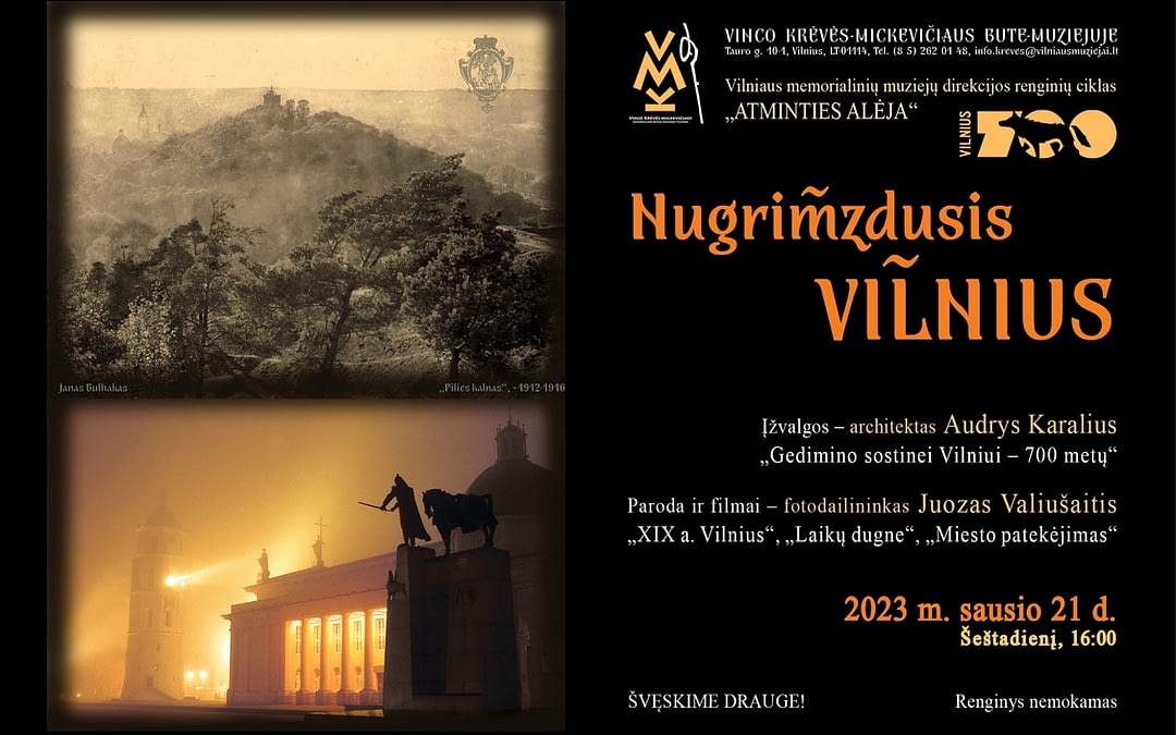Kviečiame į Vilniaus 700-ajam jubiliejui skirtą šventinę popietę „Nugrimzdusis Vilnius“!