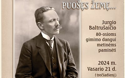 Kviečiame į renginį, skirtą poetui, diplomatui Jurgiui Baltrušaičiui atminti